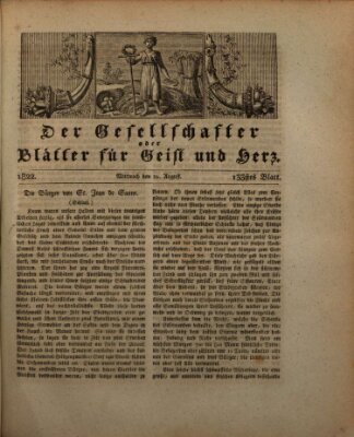 Der Gesellschafter oder Blätter für Geist und Herz Mittwoch 21. August 1822