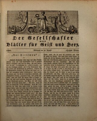 Der Gesellschafter oder Blätter für Geist und Herz Mittwoch 28. August 1822