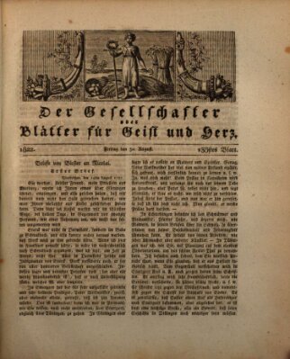 Der Gesellschafter oder Blätter für Geist und Herz Freitag 30. August 1822