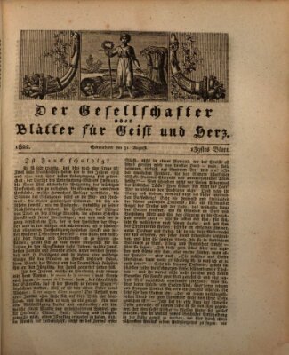 Der Gesellschafter oder Blätter für Geist und Herz Samstag 31. August 1822