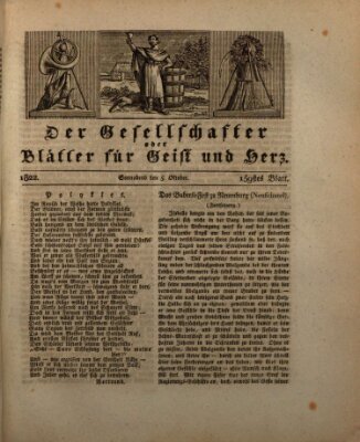 Der Gesellschafter oder Blätter für Geist und Herz Samstag 5. Oktober 1822