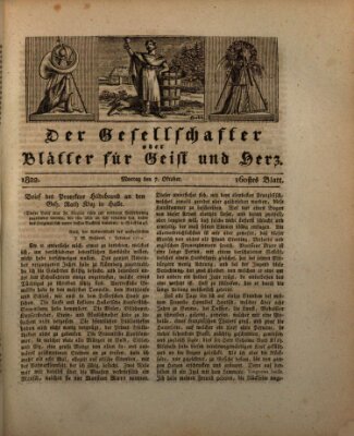 Der Gesellschafter oder Blätter für Geist und Herz Montag 7. Oktober 1822