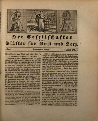 Der Gesellschafter oder Blätter für Geist und Herz Freitag 11. Oktober 1822