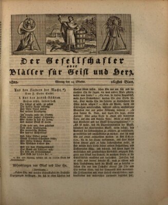 Der Gesellschafter oder Blätter für Geist und Herz Montag 14. Oktober 1822