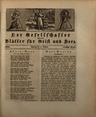 Der Gesellschafter oder Blätter für Geist und Herz Montag 28. Oktober 1822