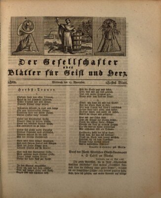 Der Gesellschafter oder Blätter für Geist und Herz Mittwoch 13. November 1822