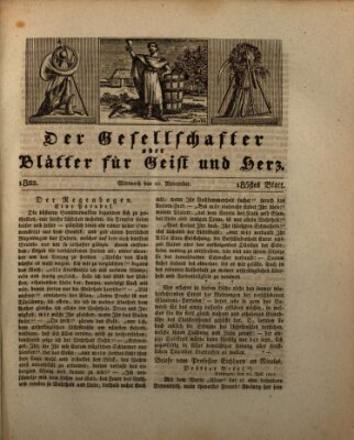 Der Gesellschafter oder Blätter für Geist und Herz Mittwoch 20. November 1822