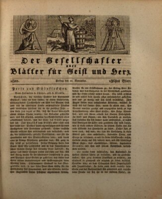 Der Gesellschafter oder Blätter für Geist und Herz Freitag 22. November 1822