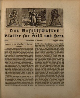 Der Gesellschafter oder Blätter für Geist und Herz Mittwoch 27. November 1822