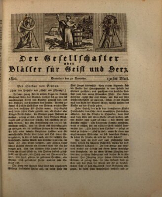 Der Gesellschafter oder Blätter für Geist und Herz Samstag 30. November 1822