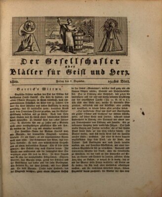 Der Gesellschafter oder Blätter für Geist und Herz Freitag 6. Dezember 1822