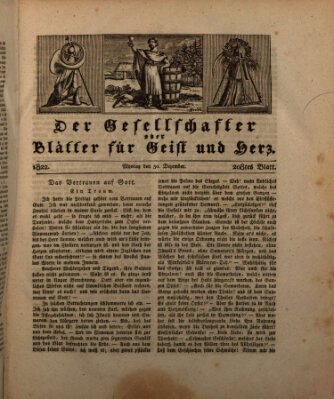 Der Gesellschafter oder Blätter für Geist und Herz Montag 30. Dezember 1822