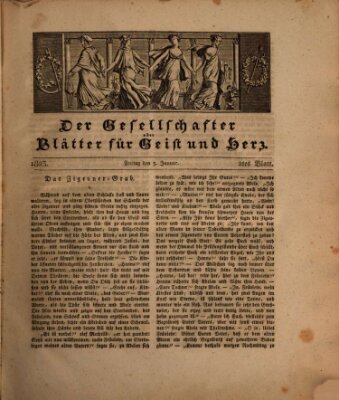 Der Gesellschafter oder Blätter für Geist und Herz Freitag 3. Januar 1823