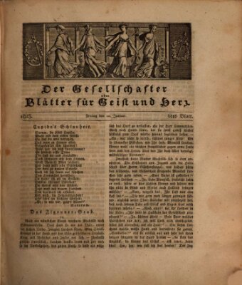 Der Gesellschafter oder Blätter für Geist und Herz Freitag 10. Januar 1823