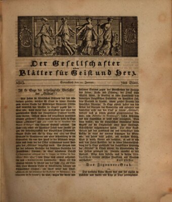 Der Gesellschafter oder Blätter für Geist und Herz Samstag 11. Januar 1823