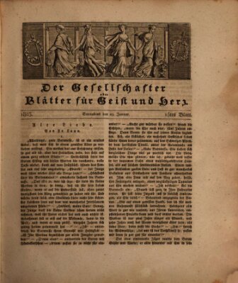 Der Gesellschafter oder Blätter für Geist und Herz Samstag 25. Januar 1823