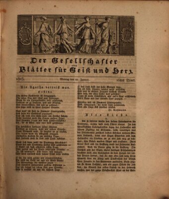 Der Gesellschafter oder Blätter für Geist und Herz Montag 27. Januar 1823