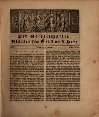 Der Gesellschafter oder Blätter für Geist und Herz Freitag 31. Januar 1823