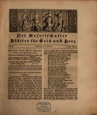 Der Gesellschafter oder Blätter für Geist und Herz Mittwoch 5. Februar 1823