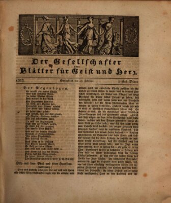 Der Gesellschafter oder Blätter für Geist und Herz Samstag 15. Februar 1823