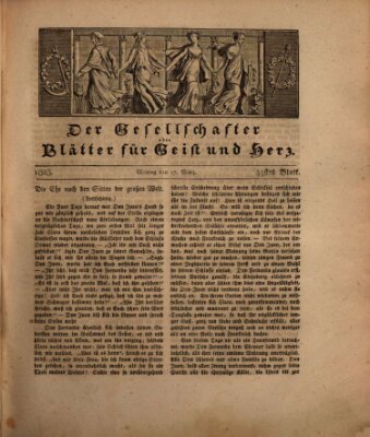 Der Gesellschafter oder Blätter für Geist und Herz Montag 17. März 1823