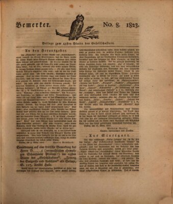 Der Gesellschafter oder Blätter für Geist und Herz Mittwoch 19. März 1823