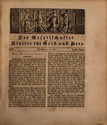 Der Gesellschafter oder Blätter für Geist und Herz Samstag 12. April 1823