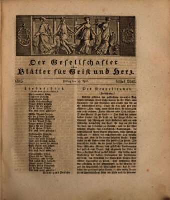 Der Gesellschafter oder Blätter für Geist und Herz Freitag 18. April 1823