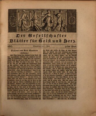 Der Gesellschafter oder Blätter für Geist und Herz Samstag 7. Juni 1823