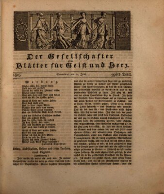 Der Gesellschafter oder Blätter für Geist und Herz Samstag 21. Juni 1823