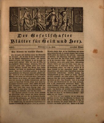 Der Gesellschafter oder Blätter für Geist und Herz Mittwoch 25. Juni 1823