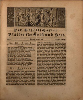 Der Gesellschafter oder Blätter für Geist und Herz Mittwoch 16. Juli 1823