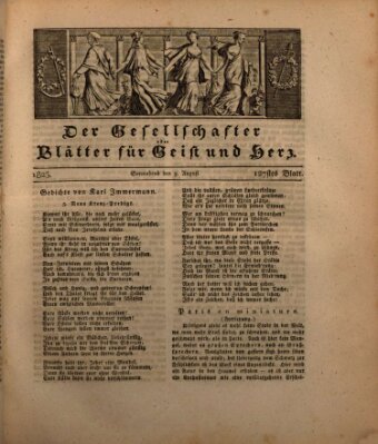 Der Gesellschafter oder Blätter für Geist und Herz Samstag 9. August 1823