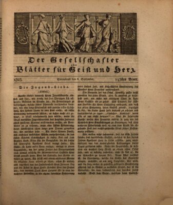 Der Gesellschafter oder Blätter für Geist und Herz Samstag 6. September 1823