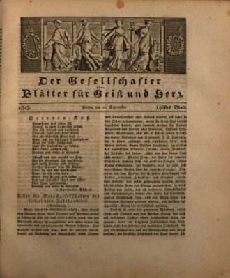 Der Gesellschafter oder Blätter für Geist und Herz Freitag 12. September 1823