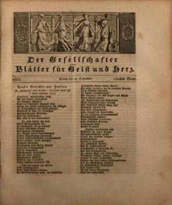 Der Gesellschafter oder Blätter für Geist und Herz Freitag 19. September 1823