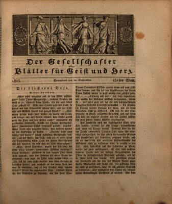 Der Gesellschafter oder Blätter für Geist und Herz Samstag 20. September 1823