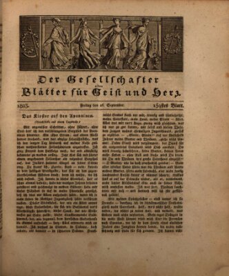 Der Gesellschafter oder Blätter für Geist und Herz Freitag 26. September 1823