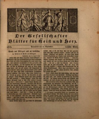 Der Gesellschafter oder Blätter für Geist und Herz Samstag 27. September 1823