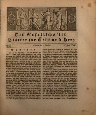 Der Gesellschafter oder Blätter für Geist und Herz Mittwoch 1. Oktober 1823