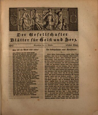 Der Gesellschafter oder Blätter für Geist und Herz Samstag 11. Oktober 1823