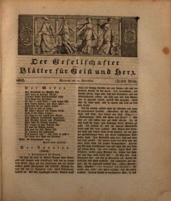 Der Gesellschafter oder Blätter für Geist und Herz Mittwoch 12. November 1823