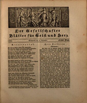 Der Gesellschafter oder Blätter für Geist und Herz Samstag 22. November 1823