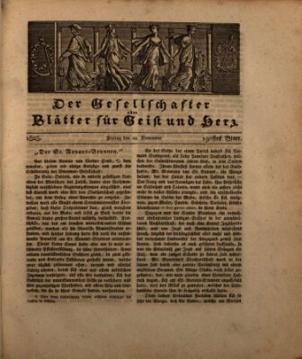 Der Gesellschafter oder Blätter für Geist und Herz Freitag 28. November 1823