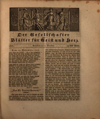 Der Gesellschafter oder Blätter für Geist und Herz Samstag 29. November 1823