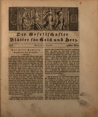 Der Gesellschafter oder Blätter für Geist und Herz Freitag 12. Dezember 1823