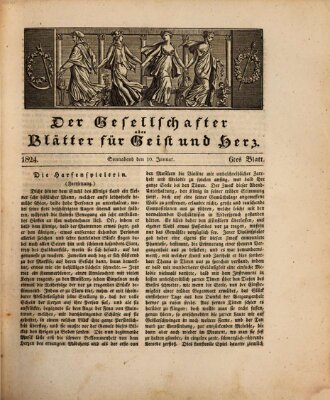 Der Gesellschafter oder Blätter für Geist und Herz Samstag 10. Januar 1824