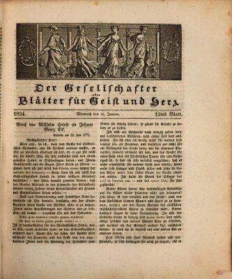 Der Gesellschafter oder Blätter für Geist und Herz Mittwoch 21. Januar 1824