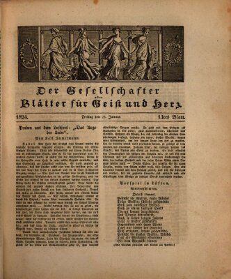 Der Gesellschafter oder Blätter für Geist und Herz Freitag 23. Januar 1824