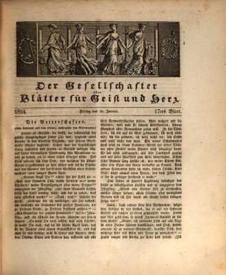 Der Gesellschafter oder Blätter für Geist und Herz Freitag 30. Januar 1824